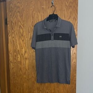Travis Mathew Charcoal and Black Polo Shirt